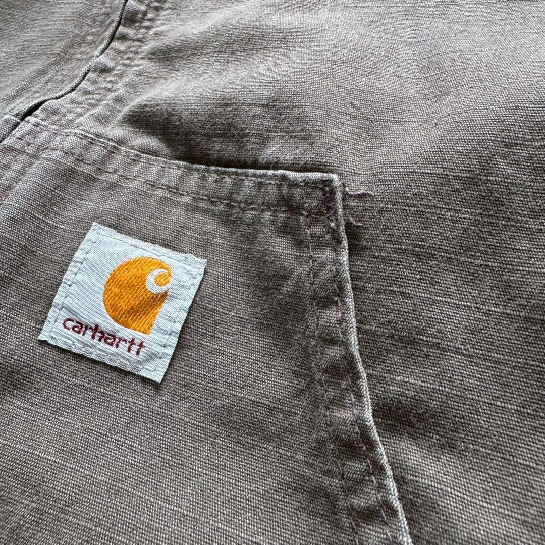 希少カーハートアクティブジャケットリップストップL古着短丈オリーブブラウン