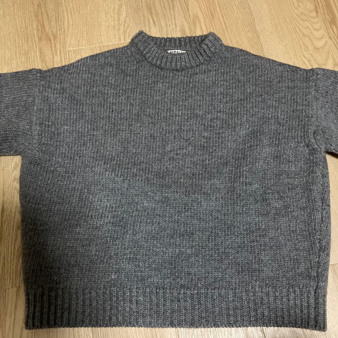 AURALEE グレー ニットセーター SUPER MILLED KNIT 4