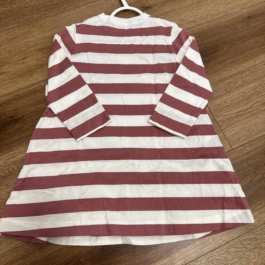 【美品】ファミリア　ピンクボーダーワンピース　90cm