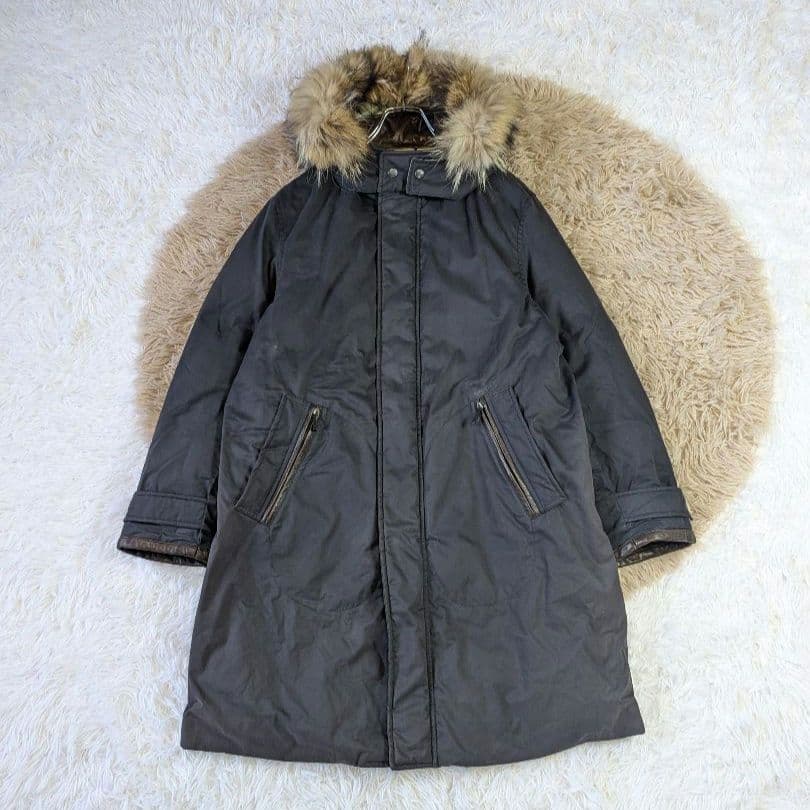 AQUARAMA モッズコート ダウン ファー フード付 イタリア製 メンズ L