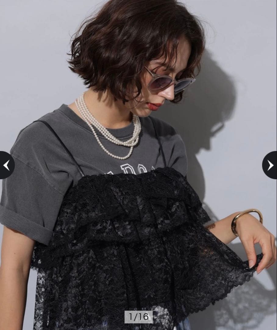 新品 Arpege story アルページュストーリーティアードフリルキャミ