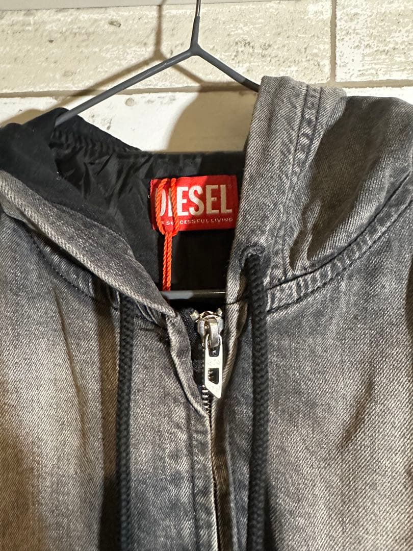 新品未使用 DIESEL ディーゼル デニム調　ジップアップ パーカー