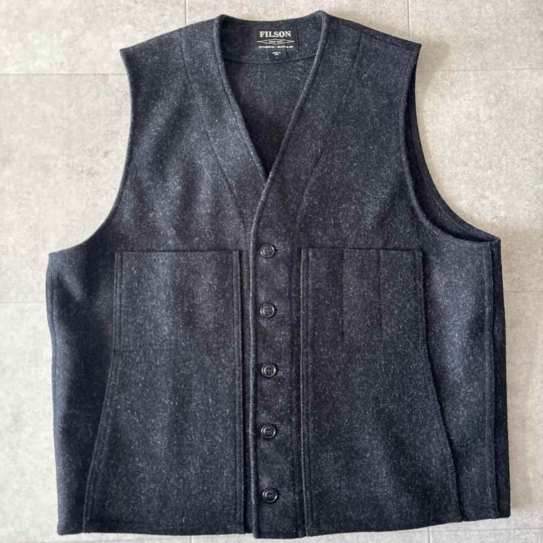 USA製 極美品 フィルソン マッキーノウール ベスト L チャコールグレー