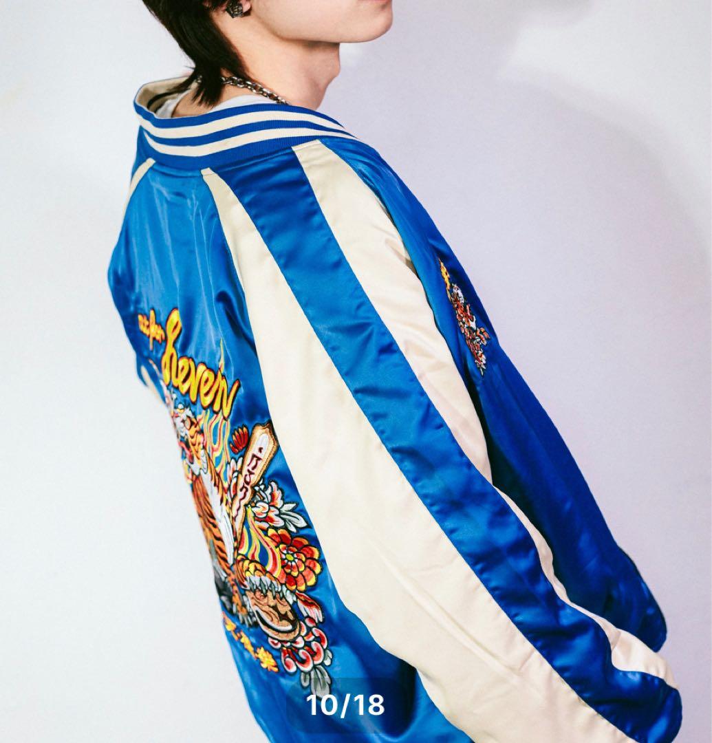 完売品✨ チュウカタベタイ タイガー リバーシブル スカジャン　ベロア　黒×青