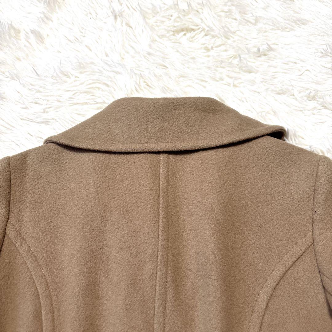 【美品】BURBERRY ベルト付き Aラインウールコート キャメル38