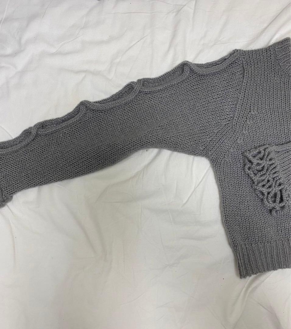 Leinwande ニットセーター グレー 長袖