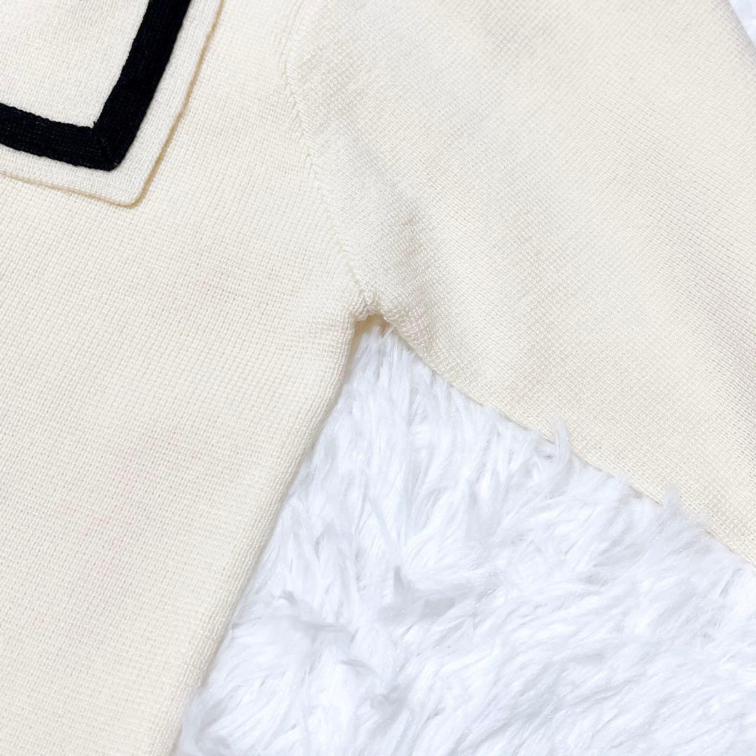 【いちごカレー】【新品未使用】オーシバル　セーラーカラーニット　ロゴ刺繍