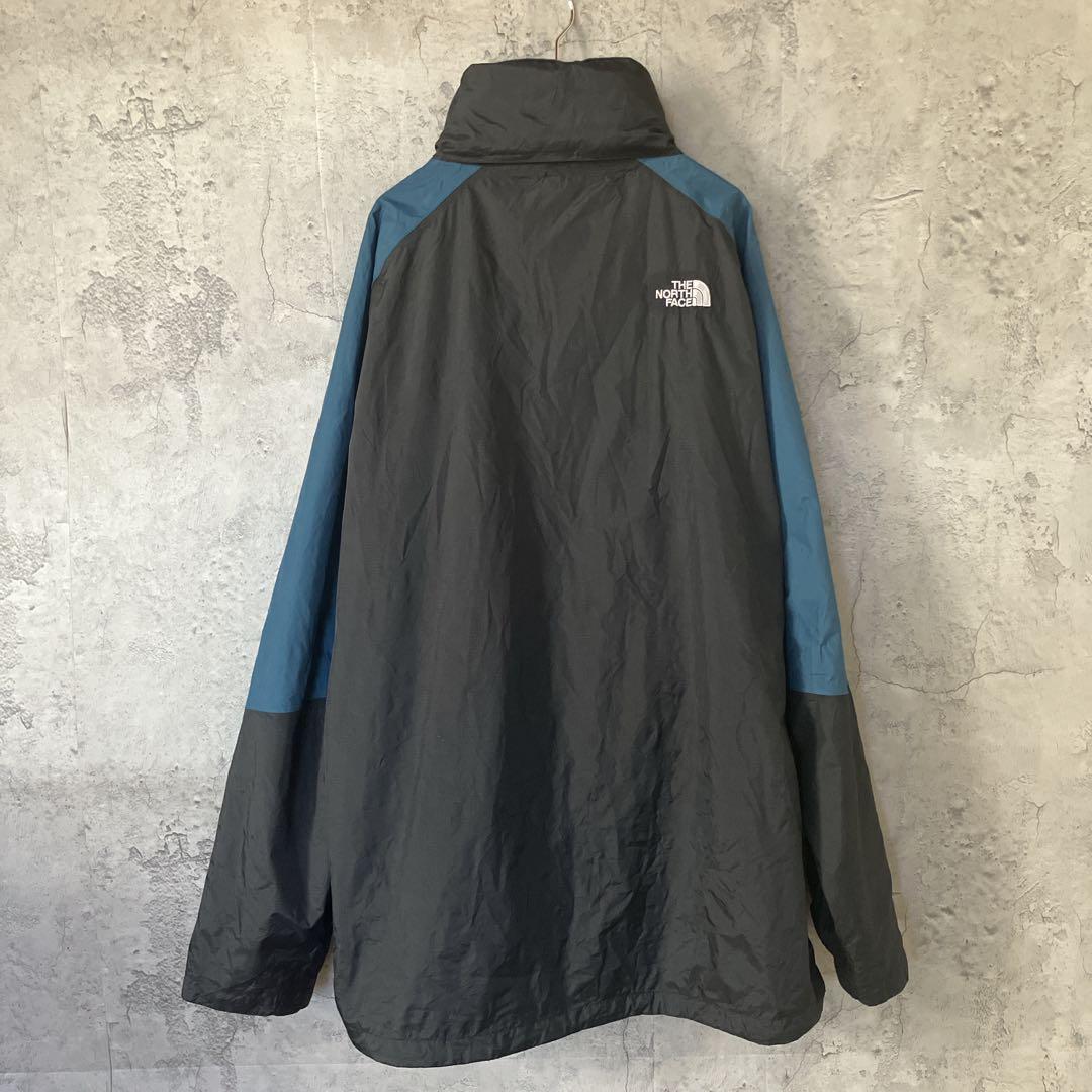 ザノースフェイス　ハイベント　マウンテンパーカー　ナイロン　黒×青　メンズXXL