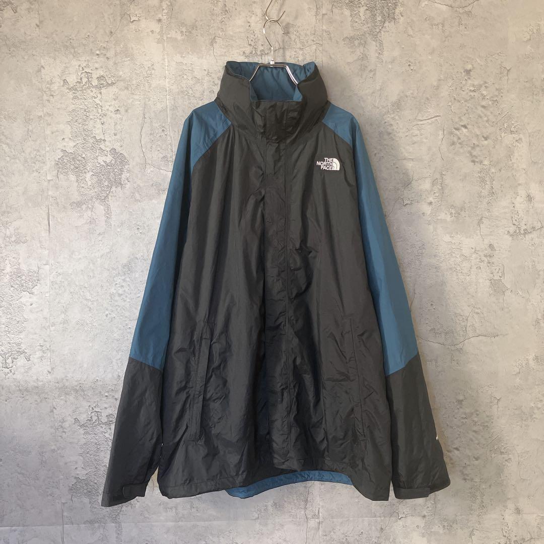 ザノースフェイス　ハイベント　マウンテンパーカー　ナイロン　黒×青　メンズXXL
