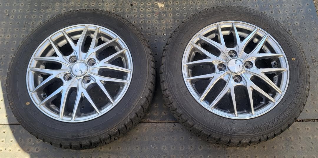 手渡し可■埼玉■社外14インチ＋バリ山スタッドレス 155/65R N BOX