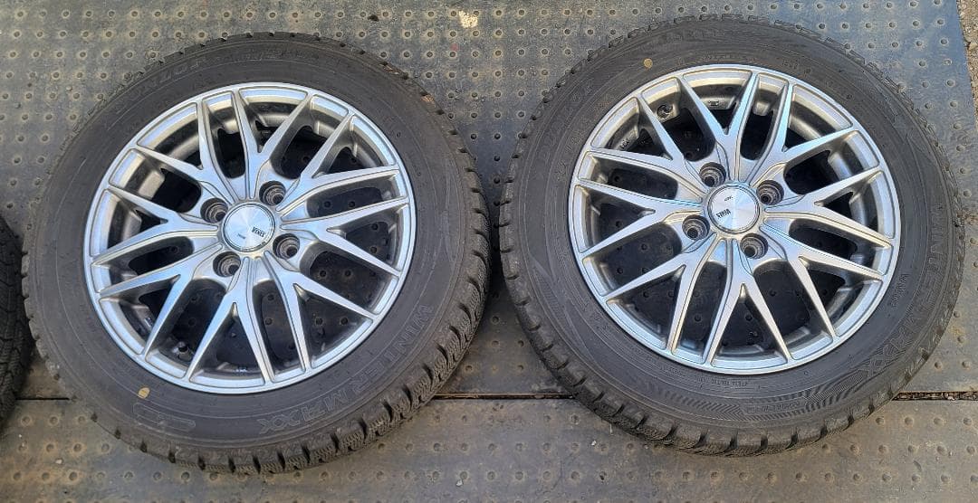 手渡し可■埼玉■社外14インチ＋バリ山スタッドレス 155/65R N BOX