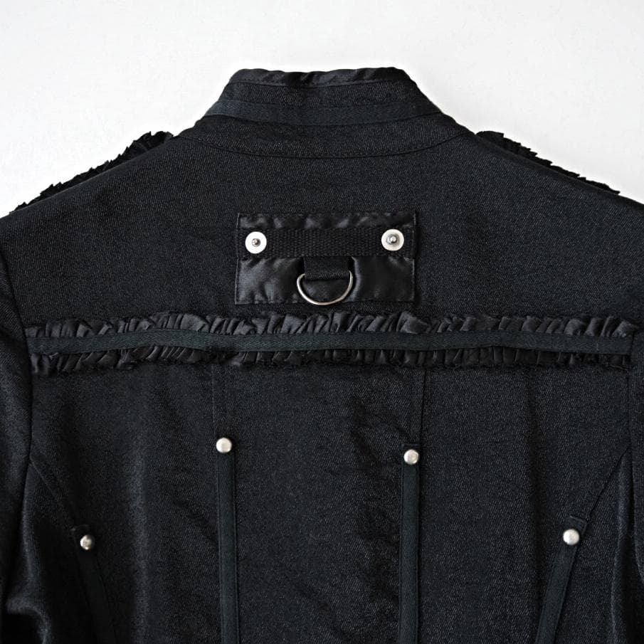 Ozz oneste オッズオン フリル シャツジャケット 黒