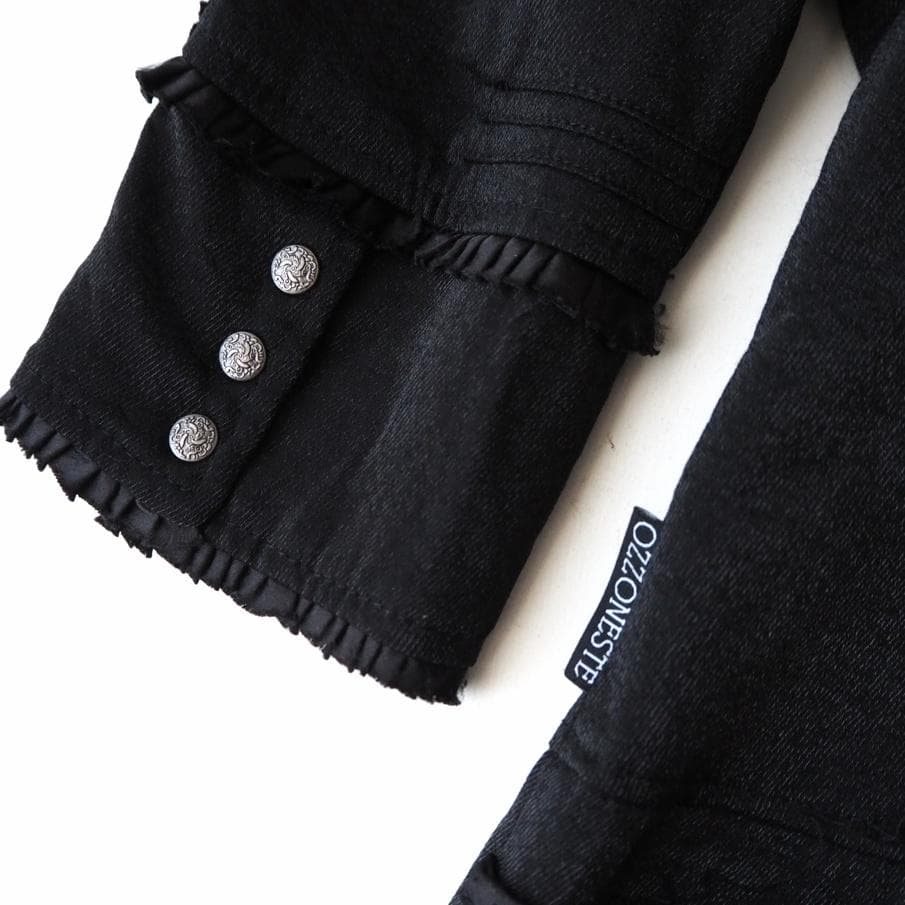 Ozz oneste オッズオン フリル シャツジャケット 黒
