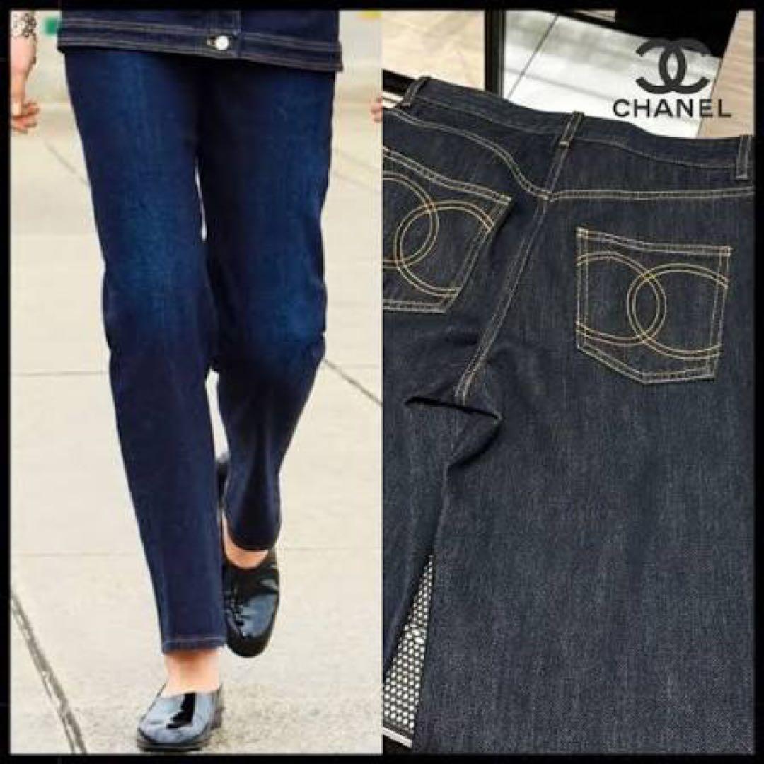 CHANEL ダークブルー ストレートデニム　2024aw シャネル　デニム
