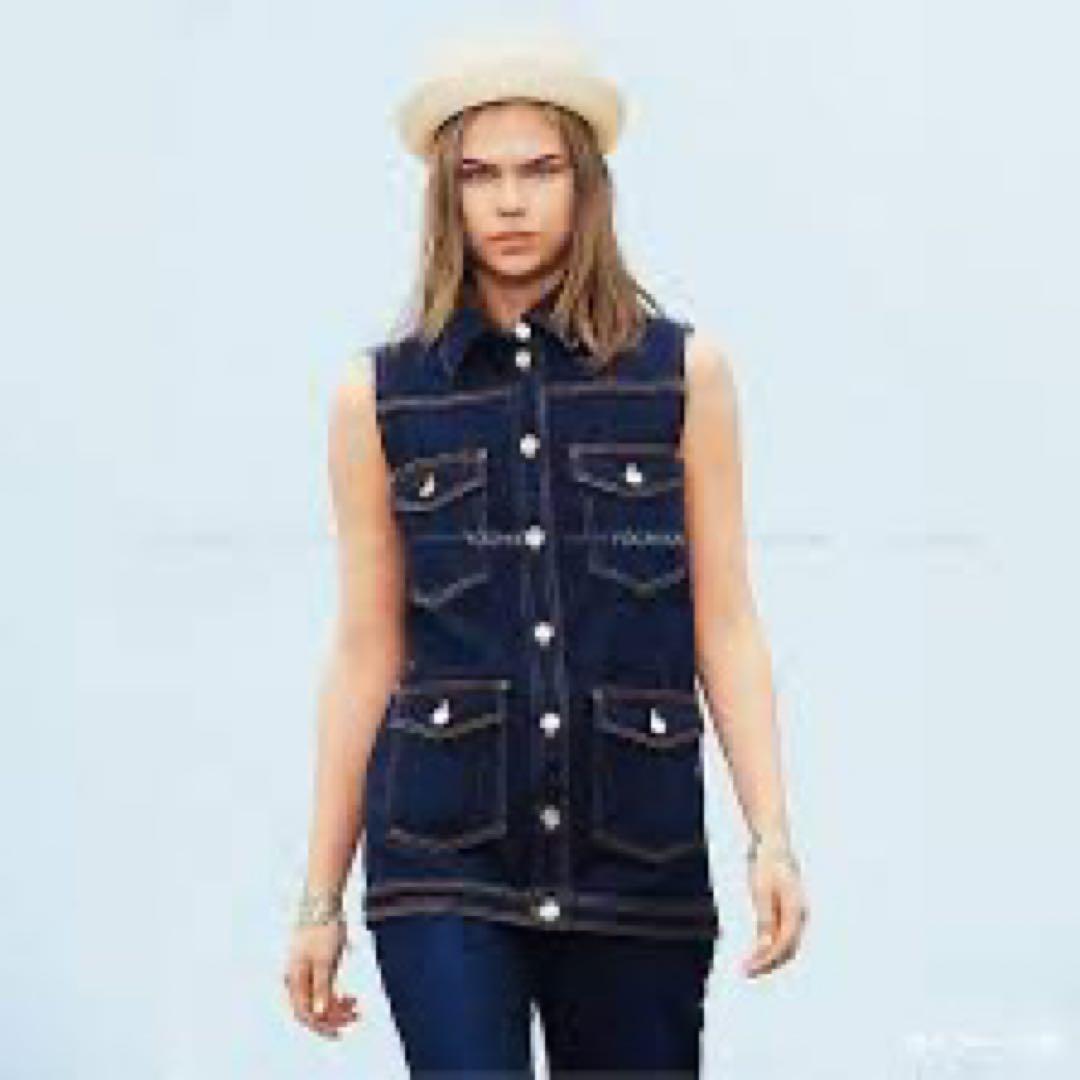 CHANEL ダークブルー ストレートデニム　2024aw シャネル　デニム