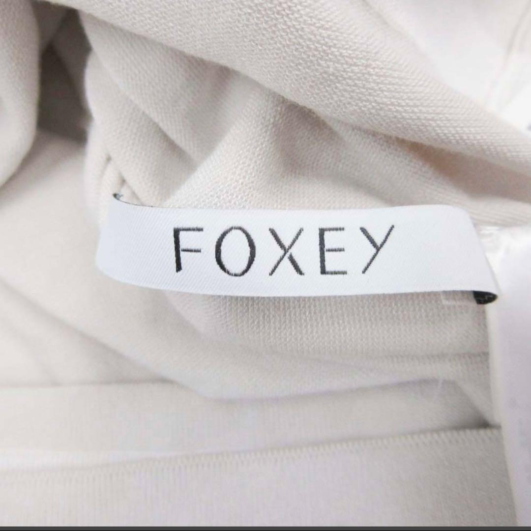 フォクシー FOXEY プラージュ 長袖ニット グレージュ ボーダー サイズ40