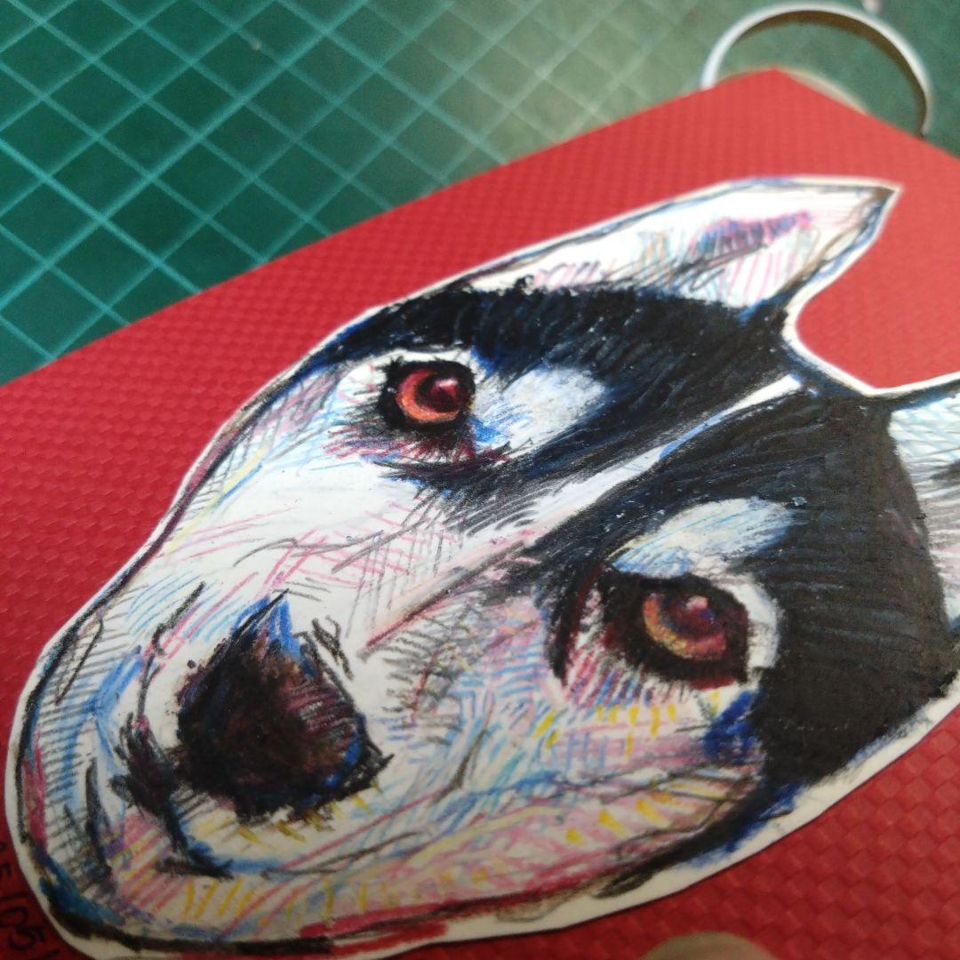 【ザビちゃん】【原画肉筆】ワンちゃん・ハスキー