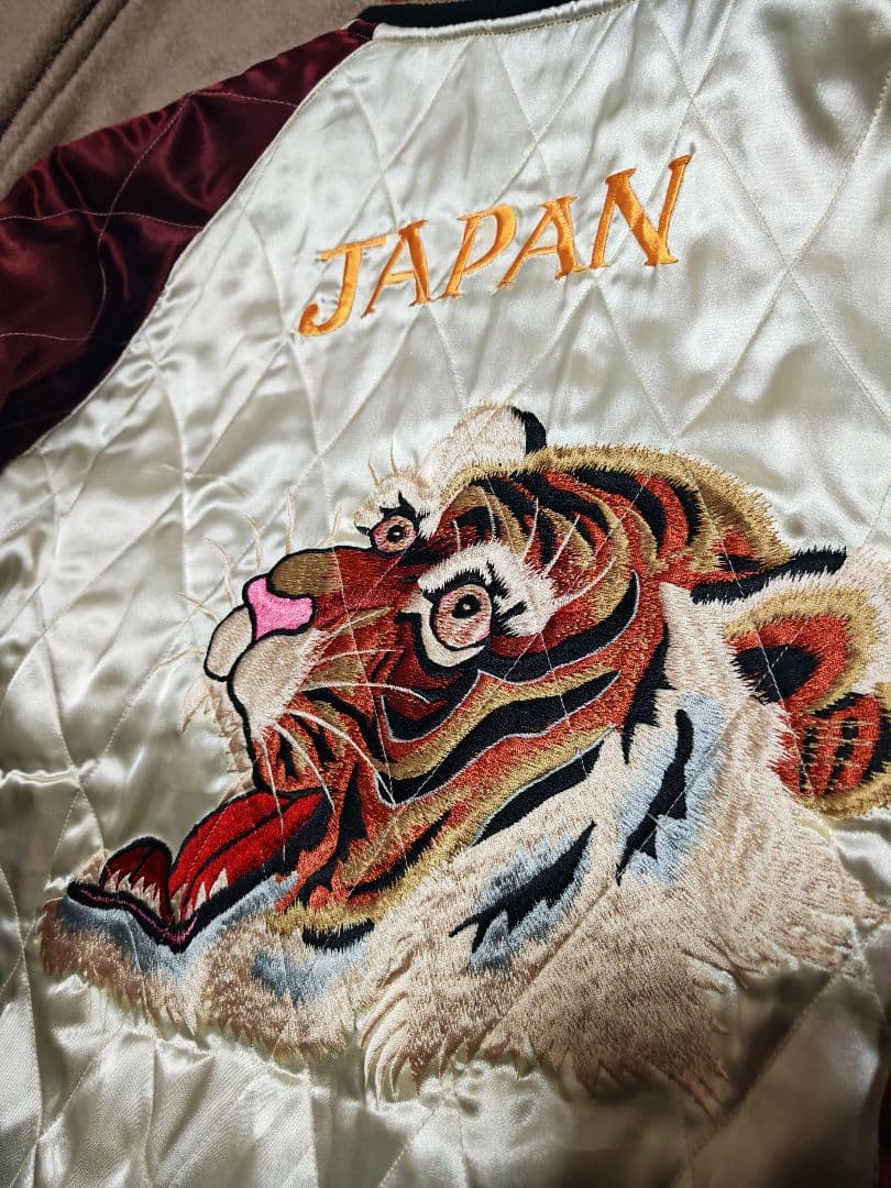 テーラー東洋 ２面用 虎龍 地図 日本限定 スカジャン vintage サテン