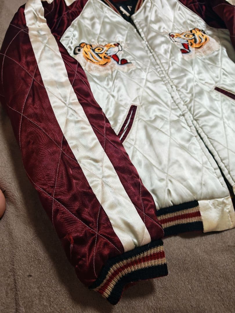 テーラー東洋 ２面用 虎龍 地図 日本限定 スカジャン vintage サテン