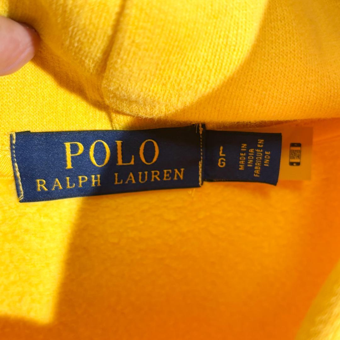 Polo Ralph Lauren ビッグポニー刺繍 パーカー L イエロー