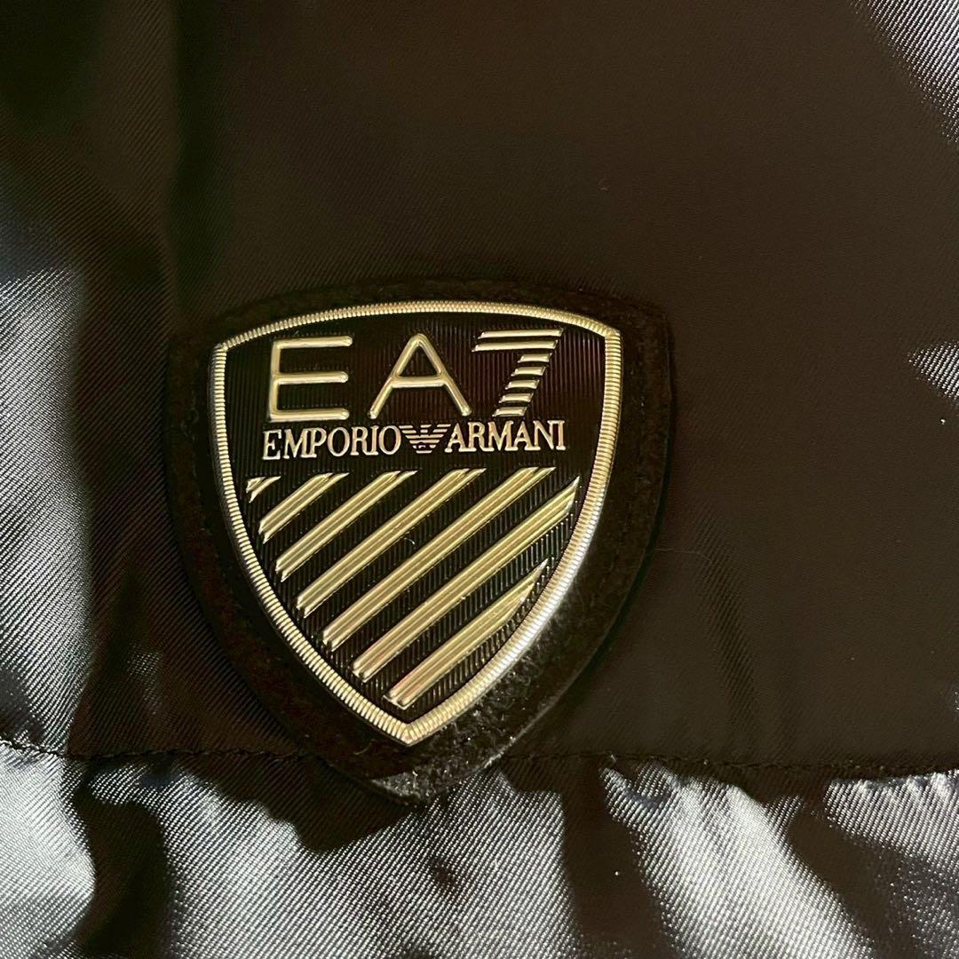 極美品/XL】EA7 エンポリオアルマーニ ダウンジャケット フード付 ネイビー