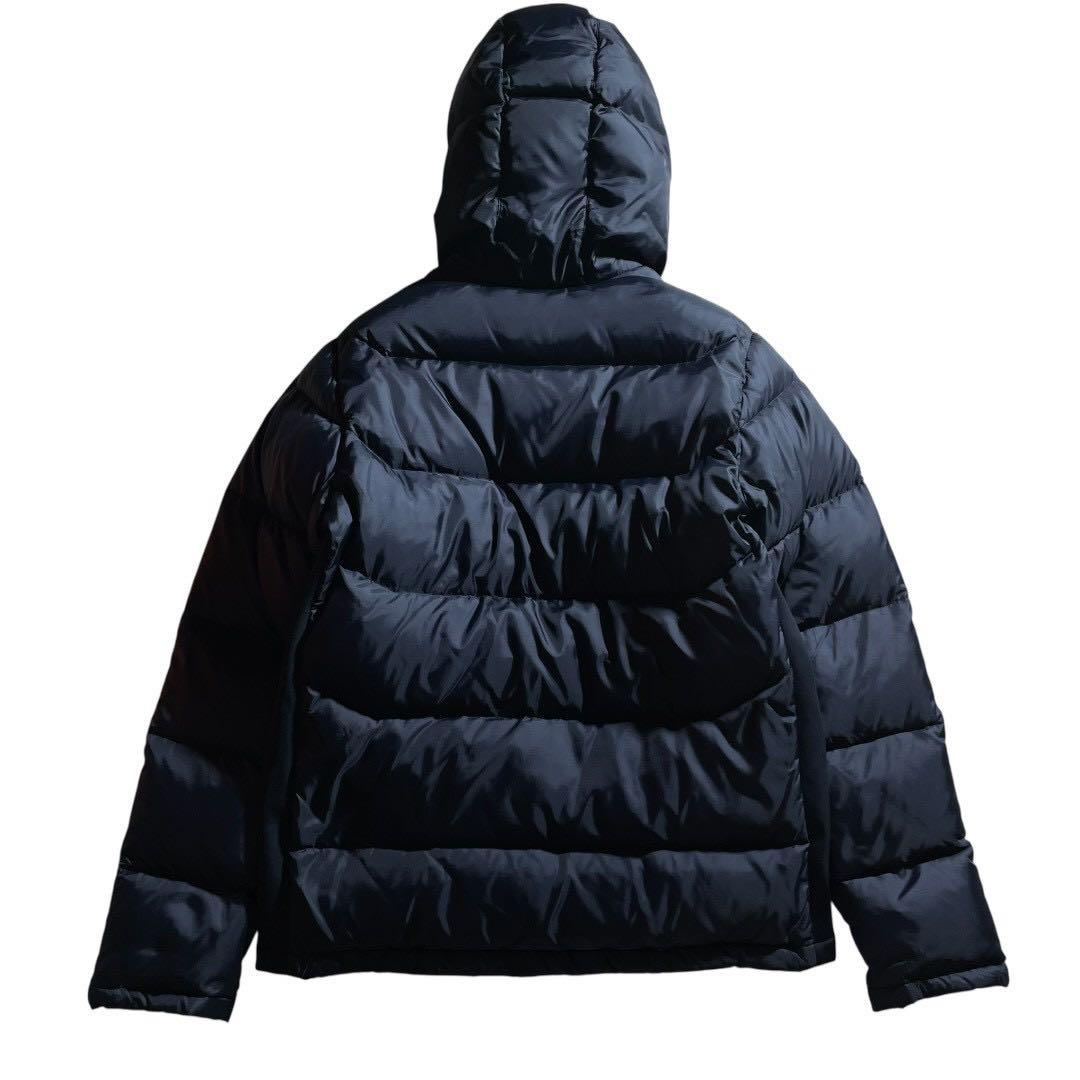 極美品/XL】EA7 エンポリオアルマーニ ダウンジャケット フード付 ネイビー