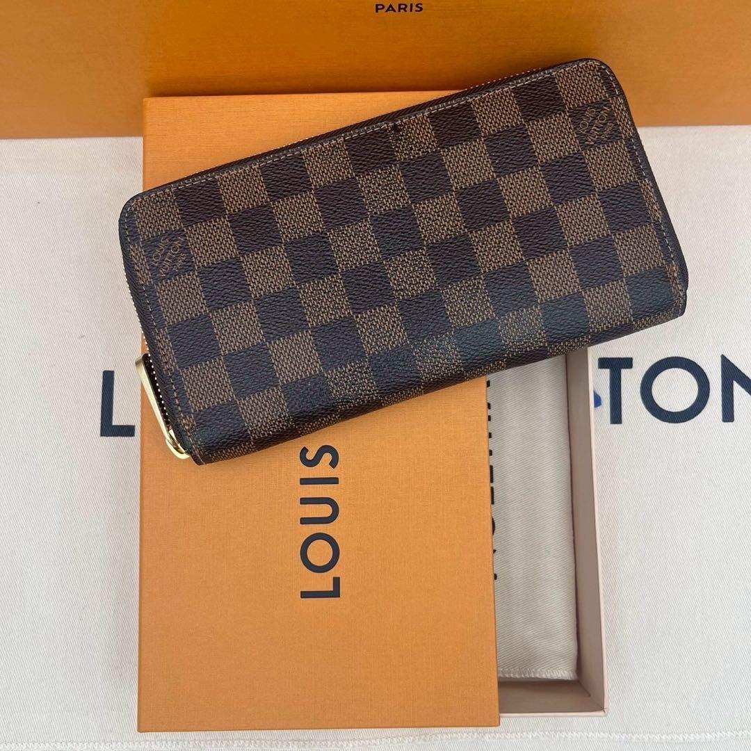 【美品】ルイヴィトン ダミエ エベヌ ジッピーウォレット 長財布 箱・保存袋付き