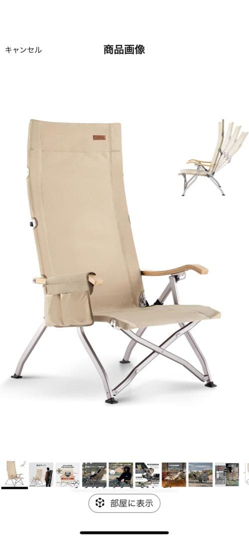 ロースタイル ICECO 4段階リクライニング式 ハイバックチェア