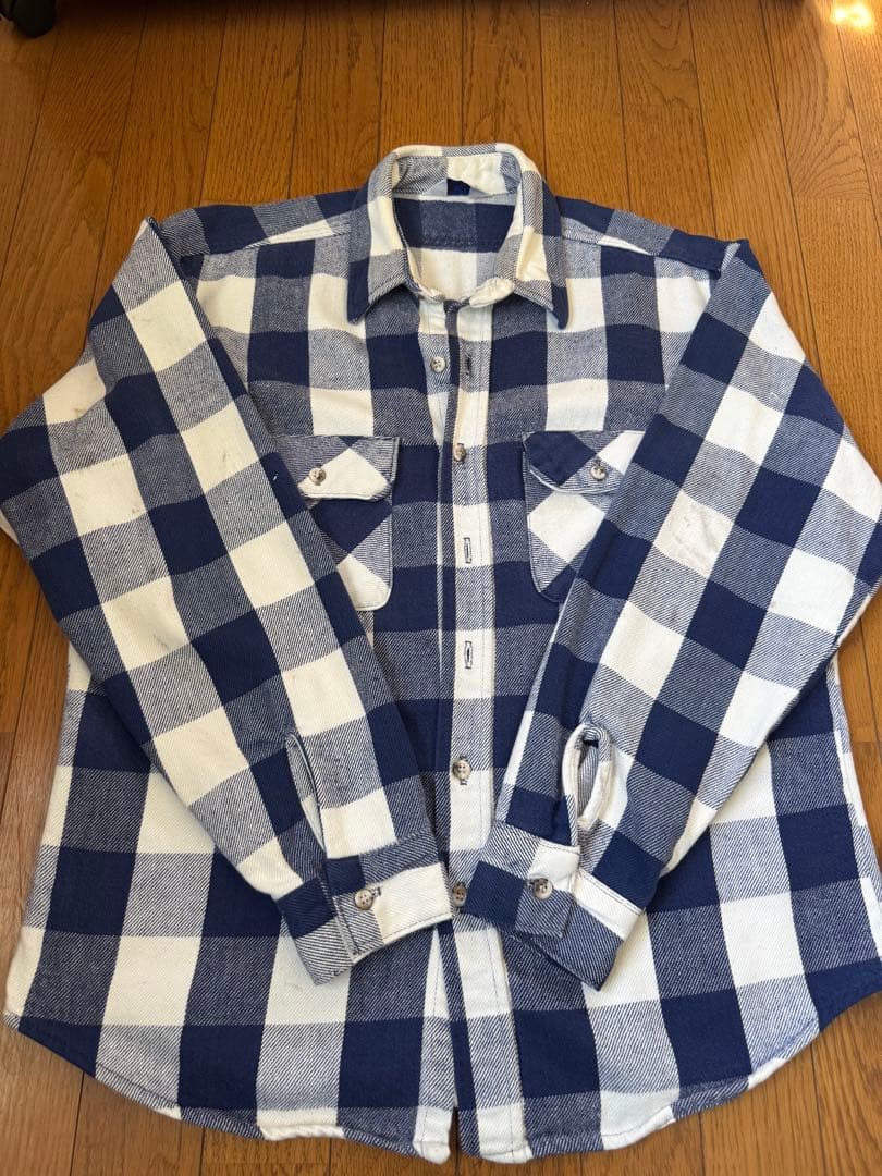 【人気】70s〜80s FIVE BROTHER ネルシャツ 16-L-16½