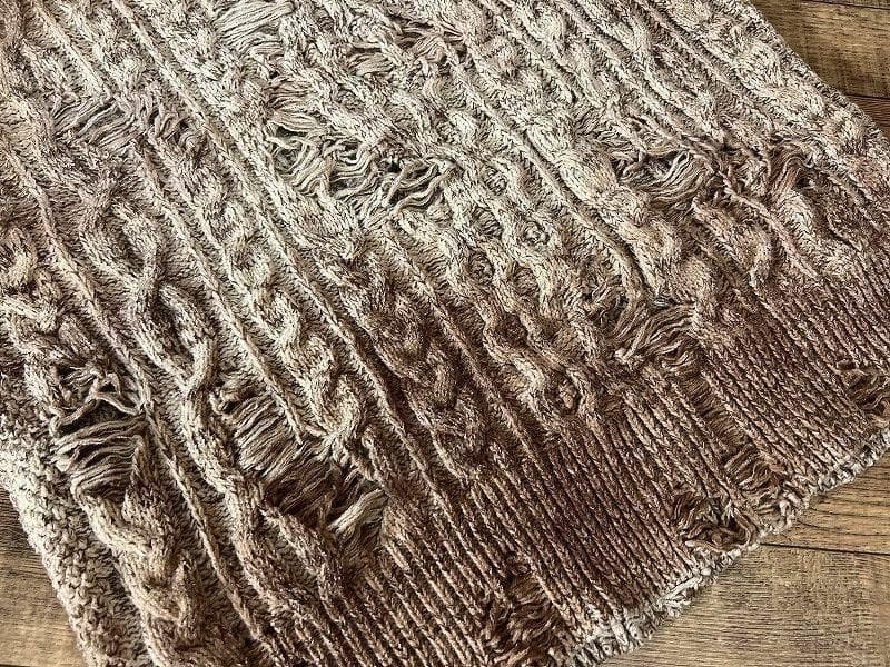 極美品 22AW リコール ケーブル編み ダメージ加工 フィッシャーマン ニット