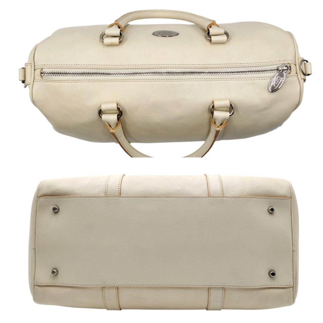 美品　希少　フルラ　2way　ボストンバッグ　オールレザー　斜め掛け　アイボリー