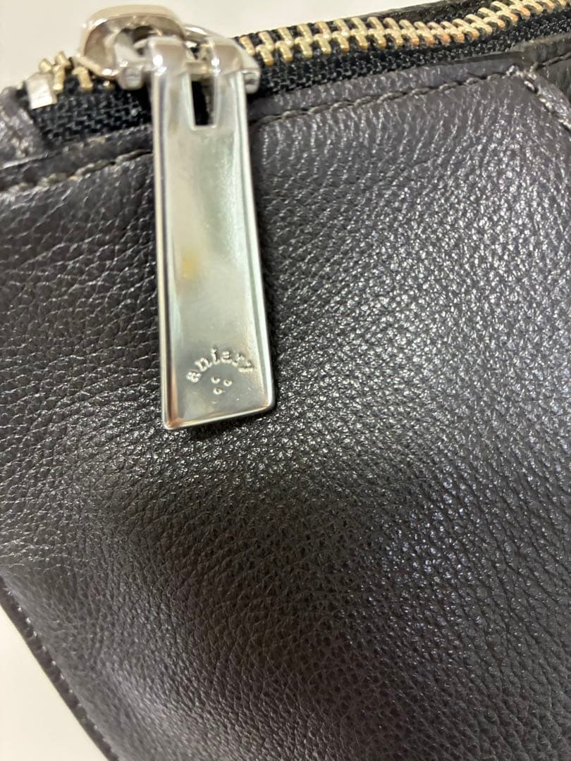 【美品】アニアリ aniaryレザートートバッグ チャコールグレー