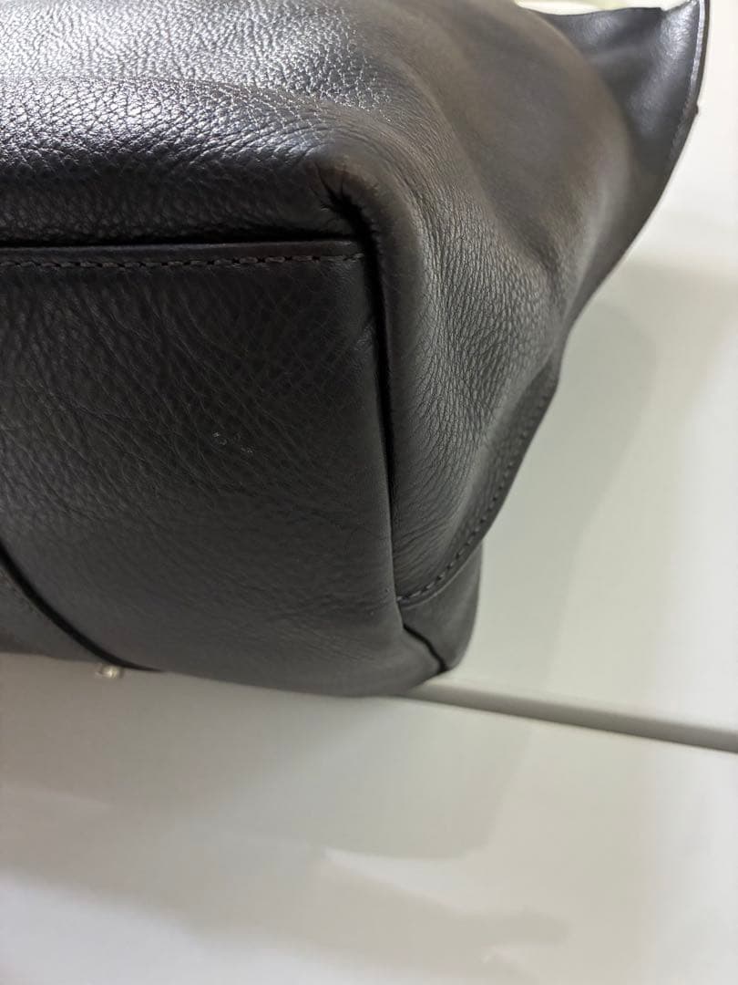 【美品】アニアリ aniaryレザートートバッグ チャコールグレー