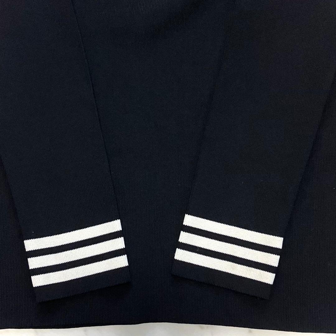 極美品 ボーダーズアットバルコニー ベーシックボーダートップニット フリル 黒