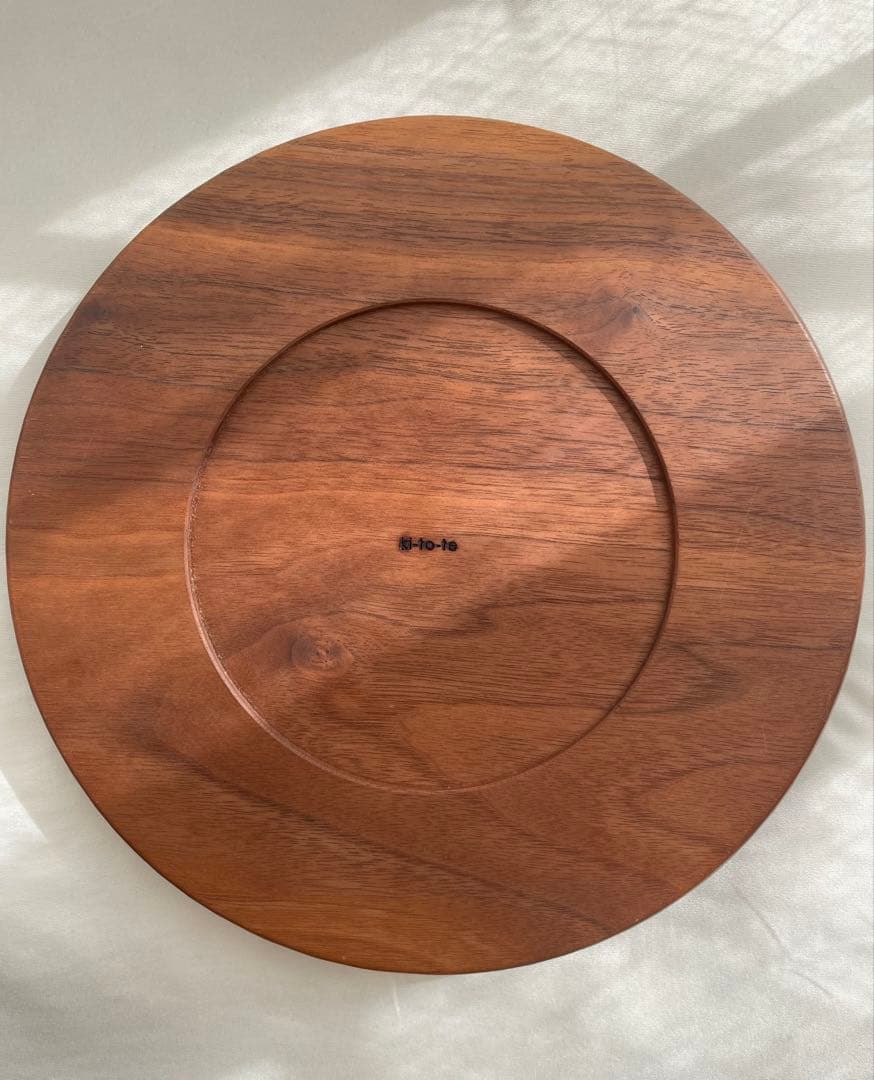 丸盆 削り仕上げ 24cm (ウォールナット) ki-to-te前田充