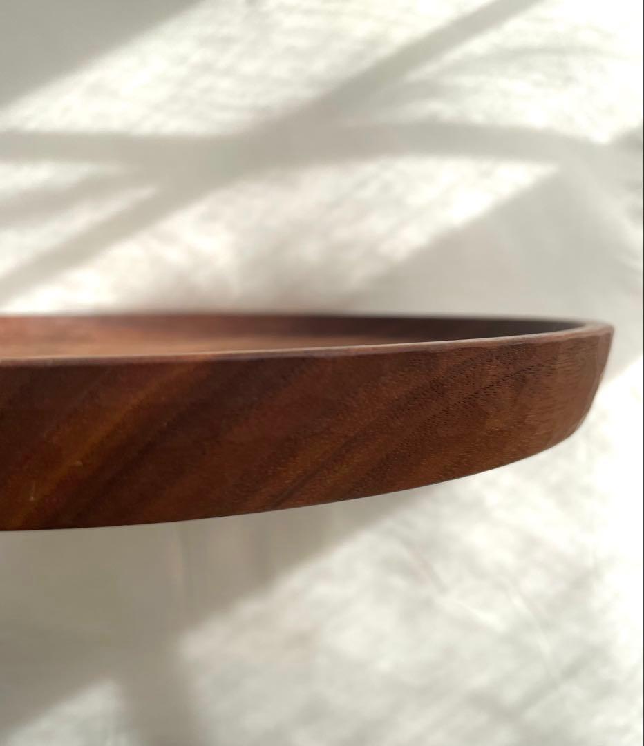 丸盆 削り仕上げ 24cm (ウォールナット) ki-to-te前田充