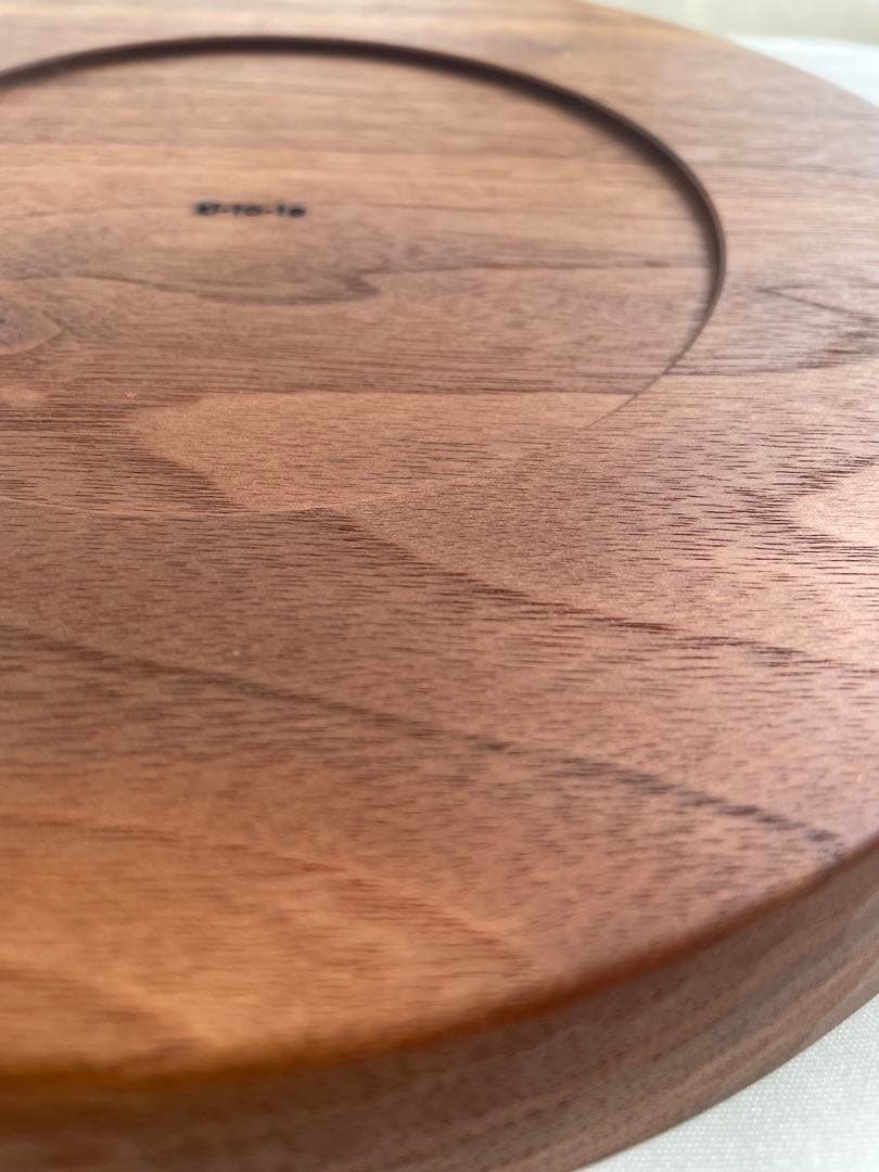 丸盆 削り仕上げ 24cm (ウォールナット) ki-to-te前田充