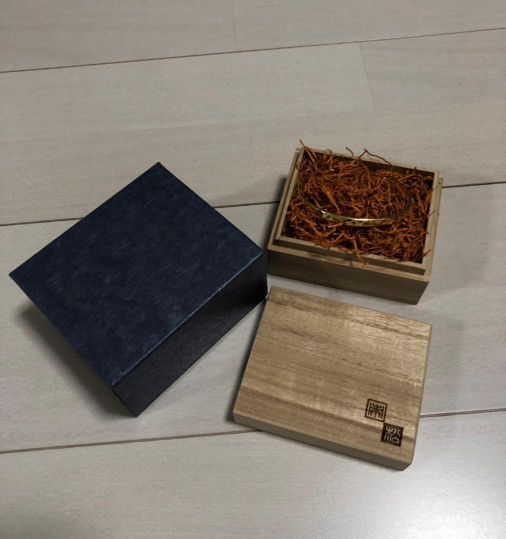 希少 市松 イチマツ 18K 金 ゴールド バングル ブレスレット