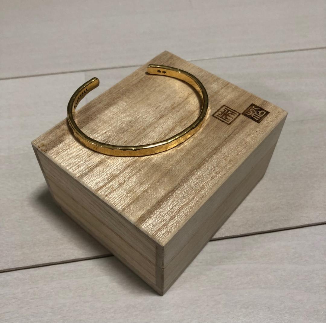 希少 市松 イチマツ 18K 金 ゴールド バングル ブレスレット