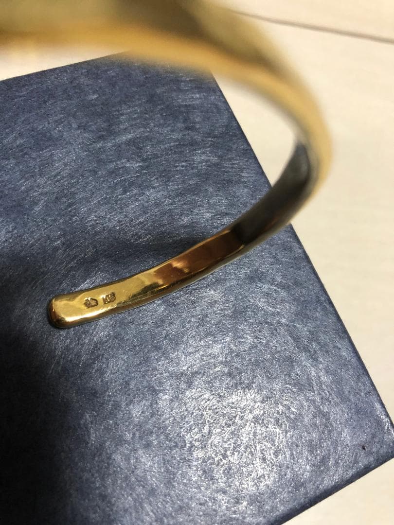 希少 市松 イチマツ 18K 金 ゴールド バングル ブレスレット