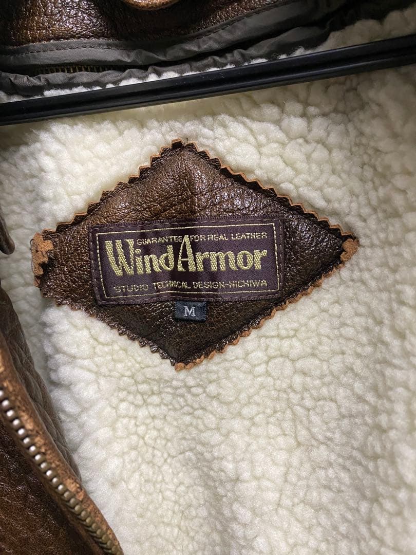 WindArmor フライトジャケット ラムレザージャケット ボア襟 ショート丈