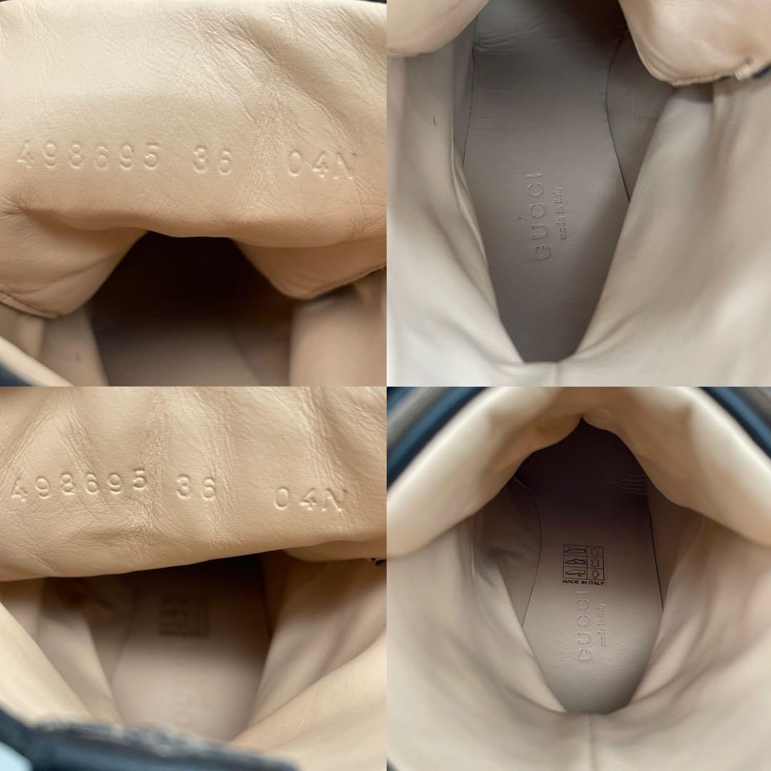 【M52】美品　GUCCI グッチ　コンバットブーツ　ハチ　スター　レザー