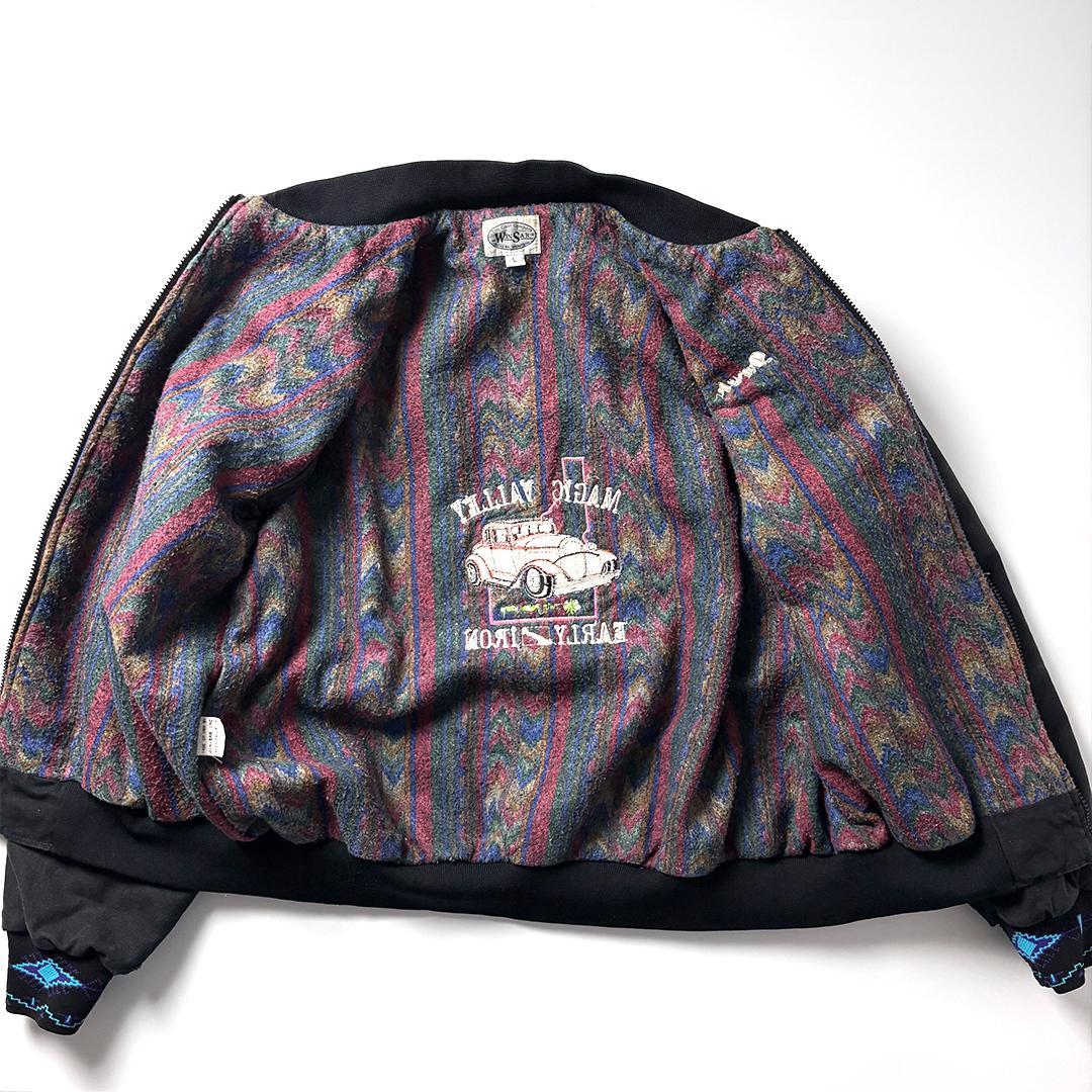 サウスウエストジャケット L ブラック ネイティブ柄 サンタフェジャケット