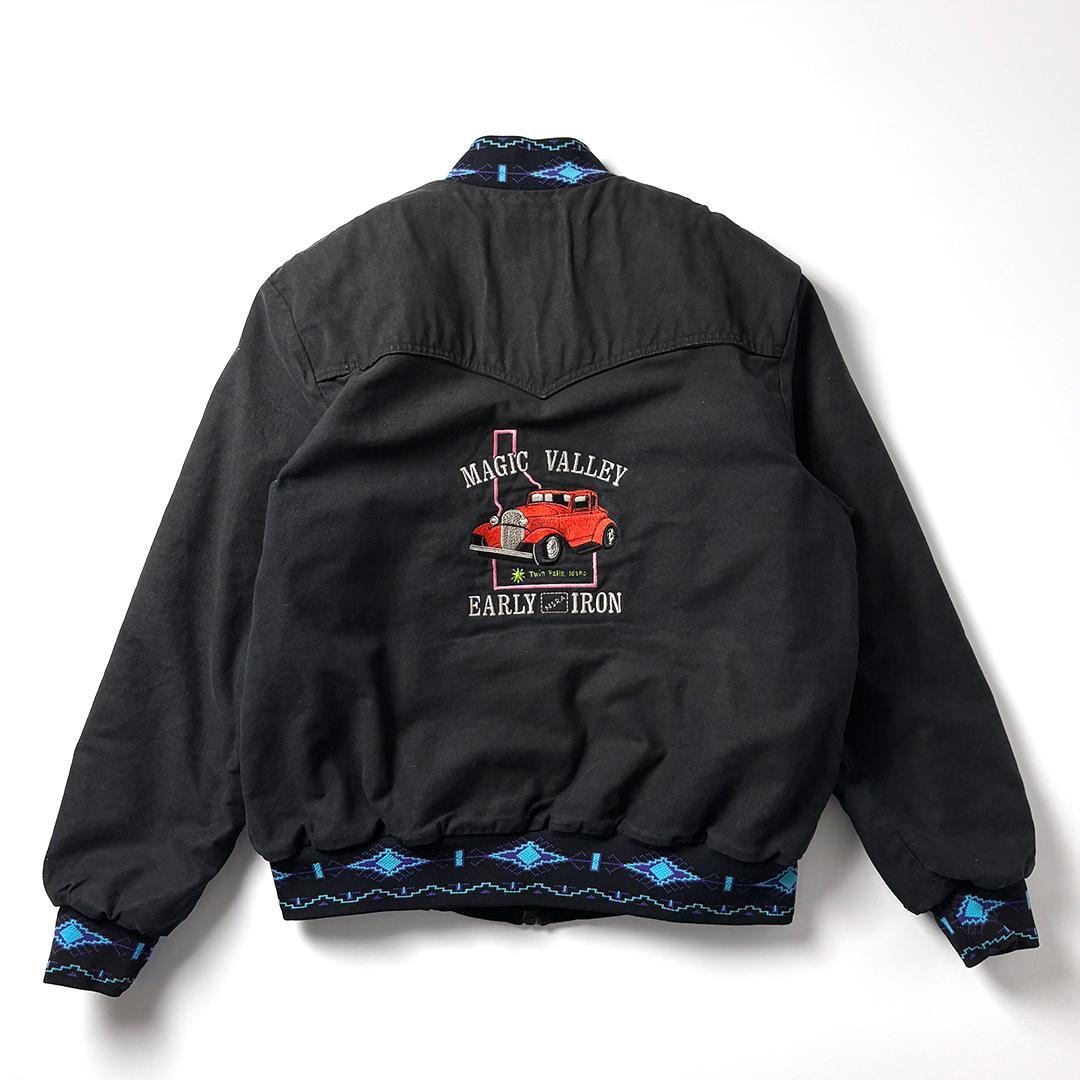 サウスウエストジャケット L ブラック ネイティブ柄 サンタフェジャケット