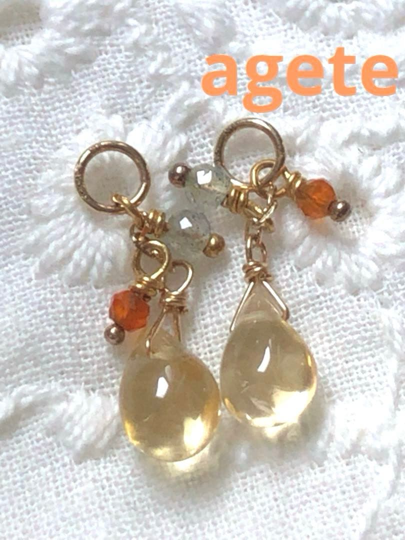 新品☆ ageteK10マルチストーンピアスチャーム