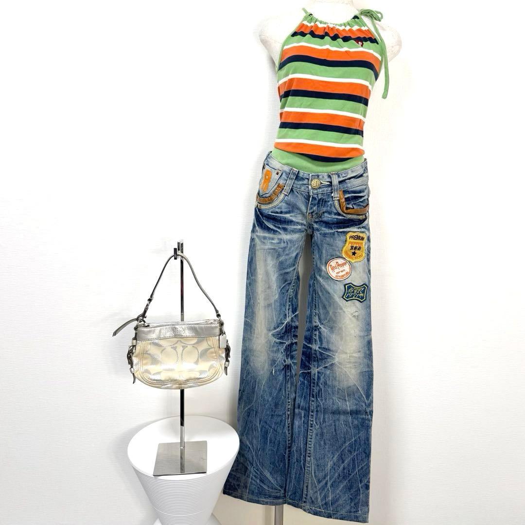 y2k❤️00s HYSTERIC GLAMOUR ボーダー ロゴ ホルターネック