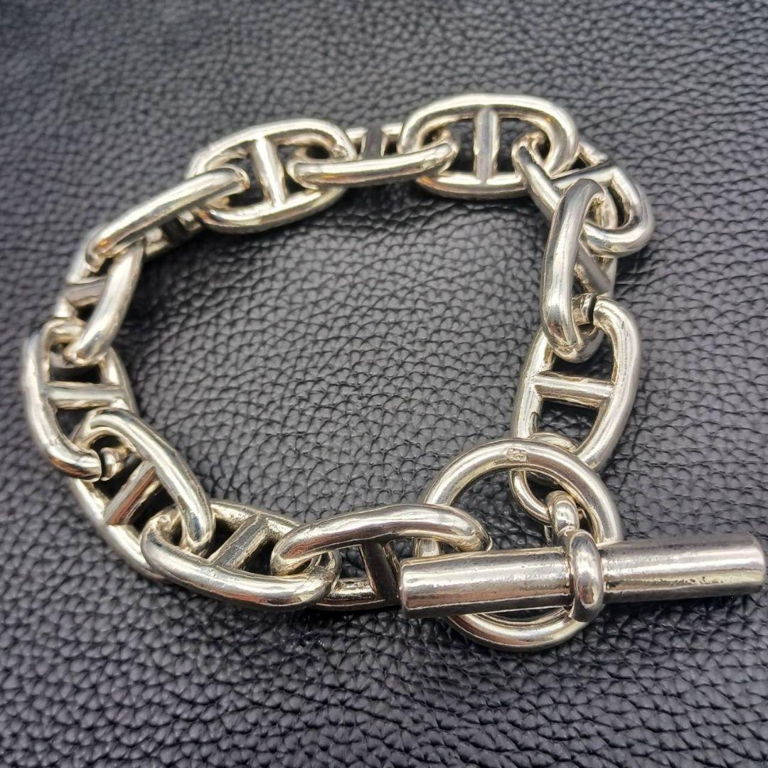 【高級】 シンプル シルバーアクセサリー ブレスレット 925 刻印 マンテル