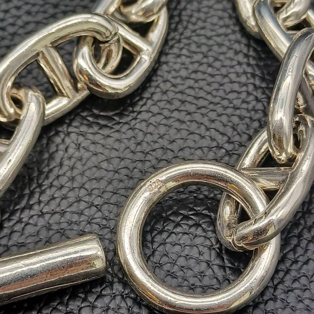 【高級】 シンプル シルバーアクセサリー ブレスレット 925 刻印 マンテル