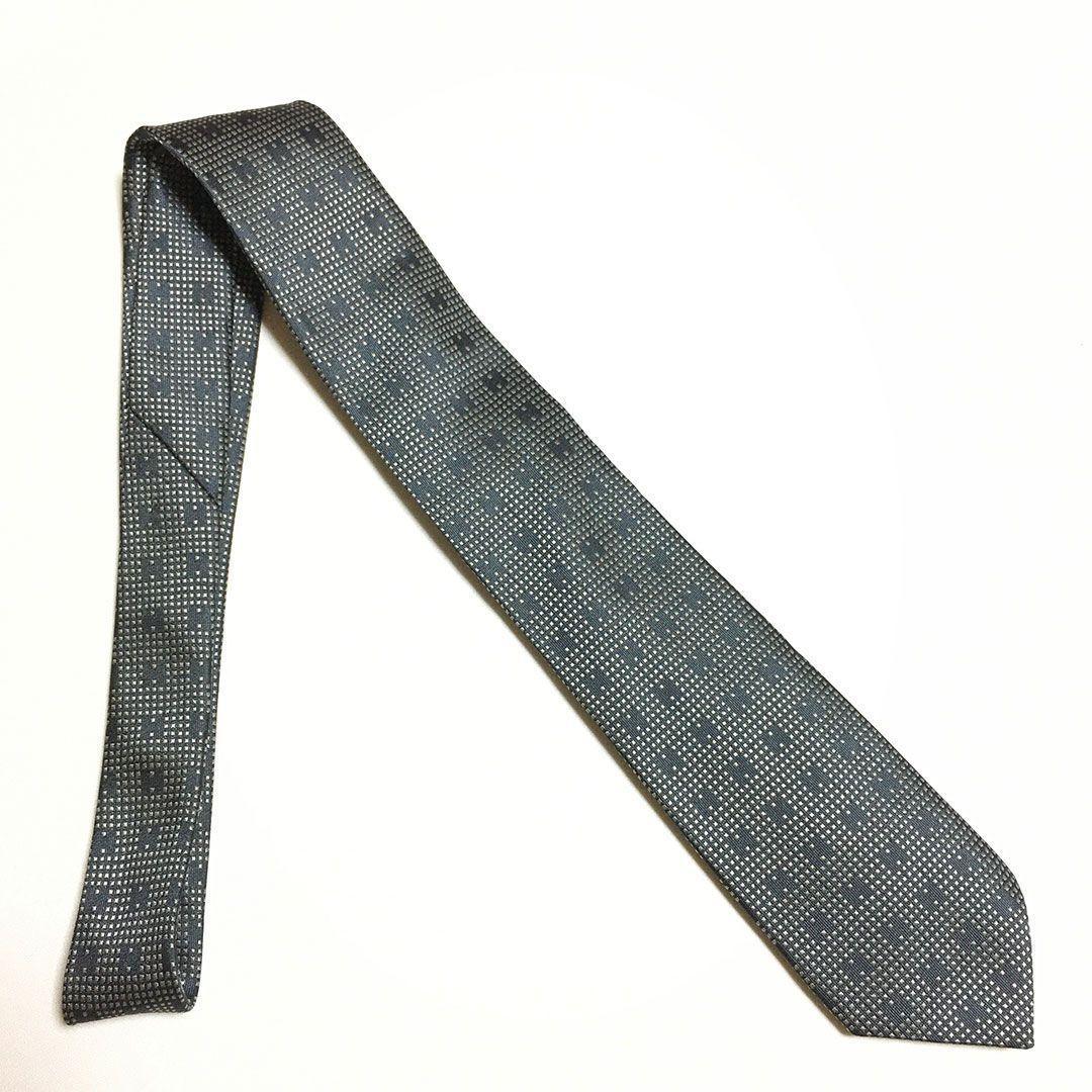 未使用級 エルメス HERMES ネクタイ H織りタイ ファソネH柄 スクエア
