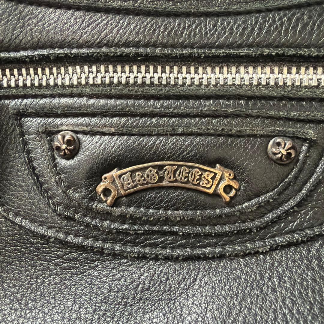 稀少・極美品A&G レザーバッグ シルバーパーツ A4可 ほぼ未使用・天然革